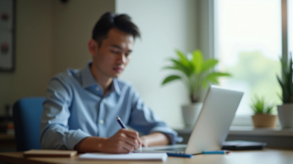 Person taking notes in a notebook during a planning or reflection session